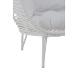 Chaise longue J-Line Ovale blanche en situation extérieure