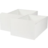 Tiroirs scandinaves blancs sous lit mezzanine, vue de face
