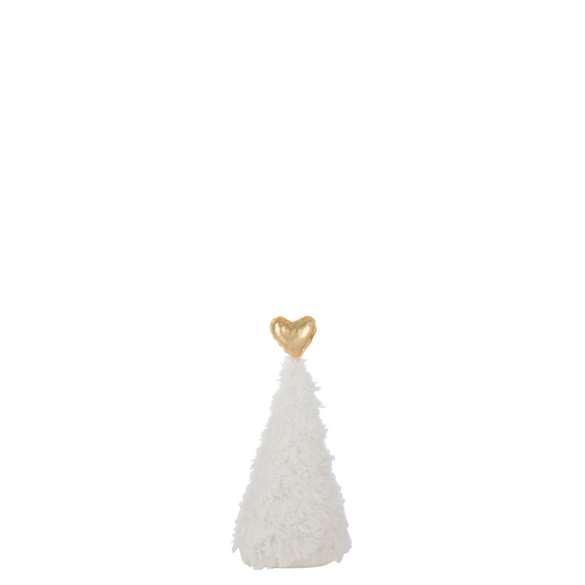 Arbre de Noël Golden Heart J-Line en polyester blanc et or, petite taille