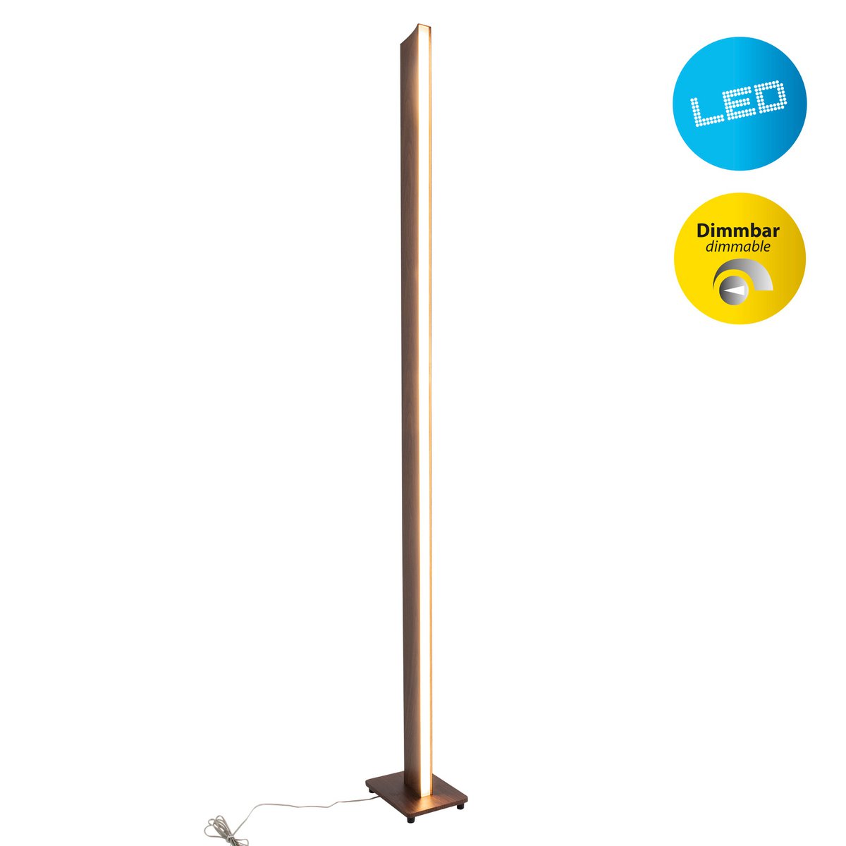 Lampadaire LED "Madera" h: 152cm naturel