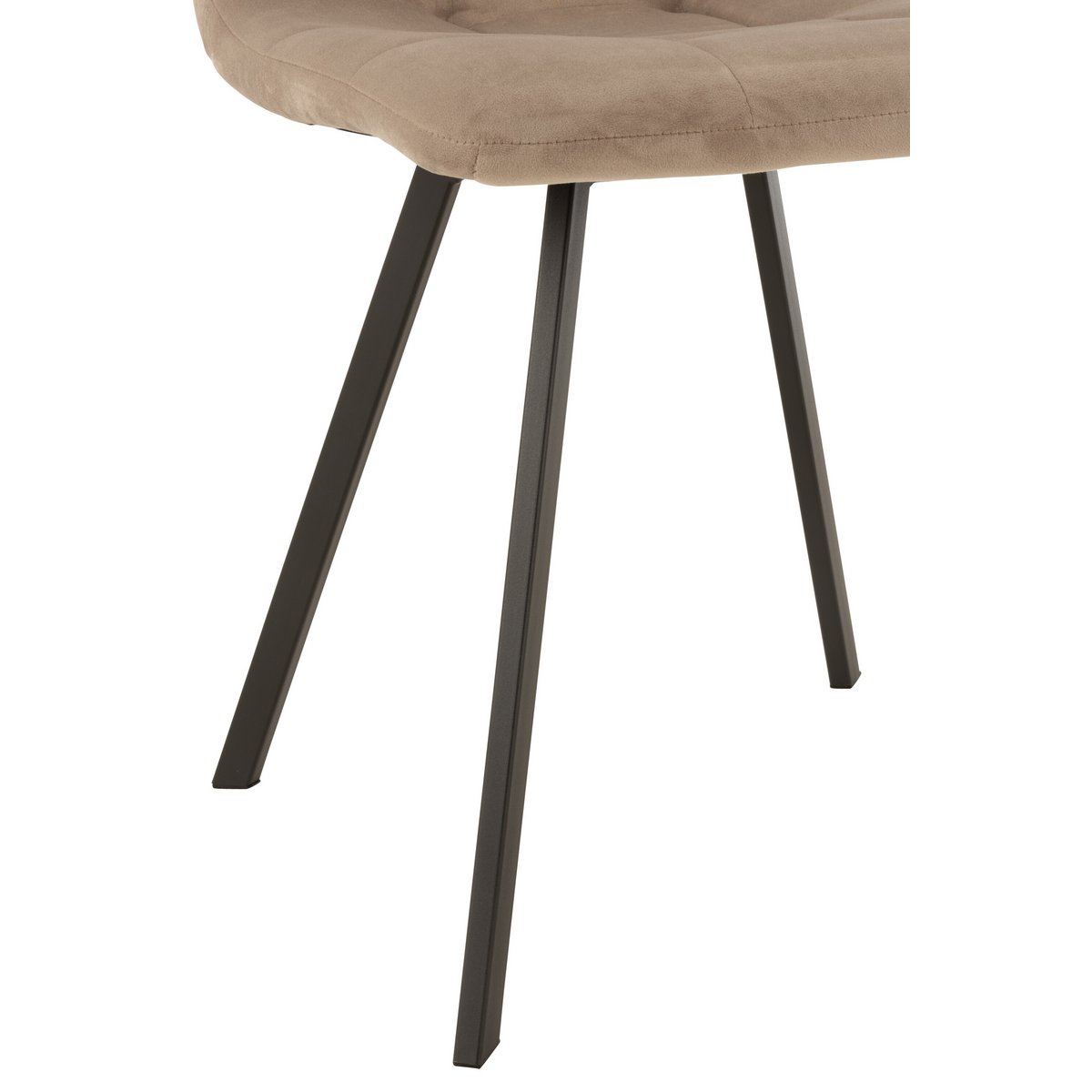 Chaise Morgan J-Line en métal et textile, mise en scène dans un salon moderne