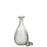 Bouteille décorative J-Line en verre transparent, vue de face