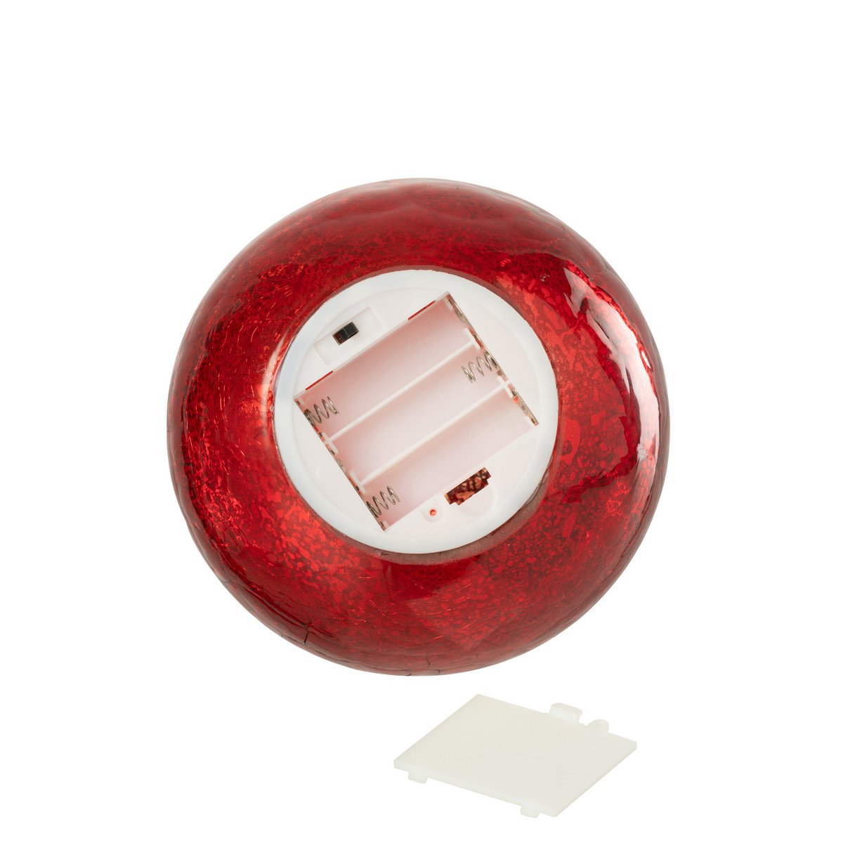 Boule de Noël J-Line en verre rouge illuminée - vue 4