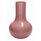 Vase sphérique en verre rose pastel