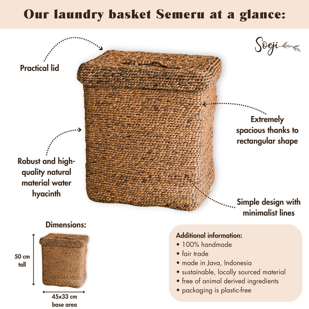 Panier à linge Semeru dans une chambre - style boho