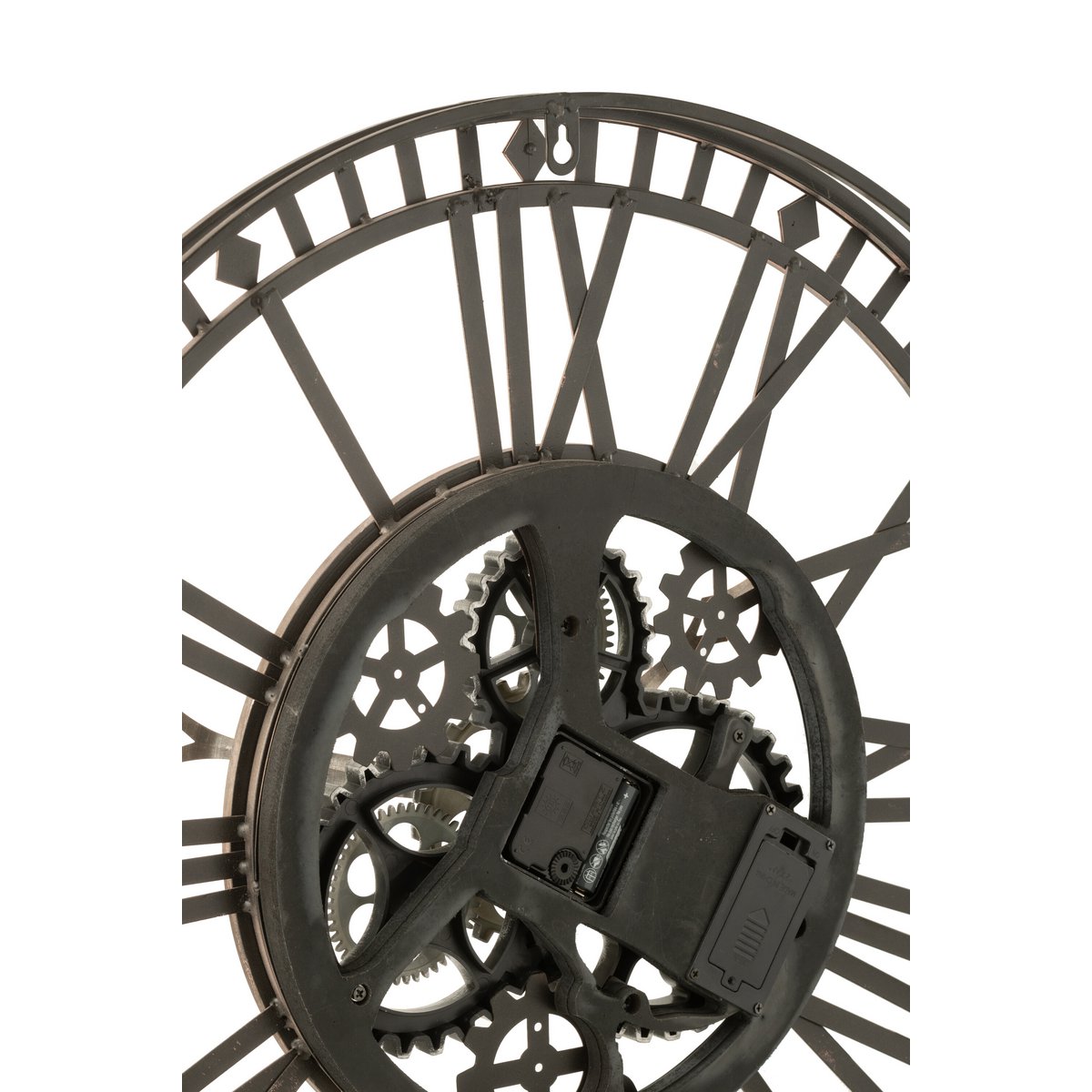 Vue latérale de l'horloge J-Line en métal doré, montrant la profondeur