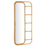Échelle miroir J-Line en rotin naturel, vue de face