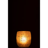 Bougeoir J-Line Mosaïque en verre gris clair, ambiance décorative