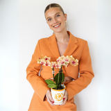 Cache-pot en céramique orange