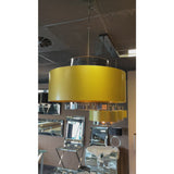 Suspension Okura - Lampe moderne en verre et métal, couleur jaune