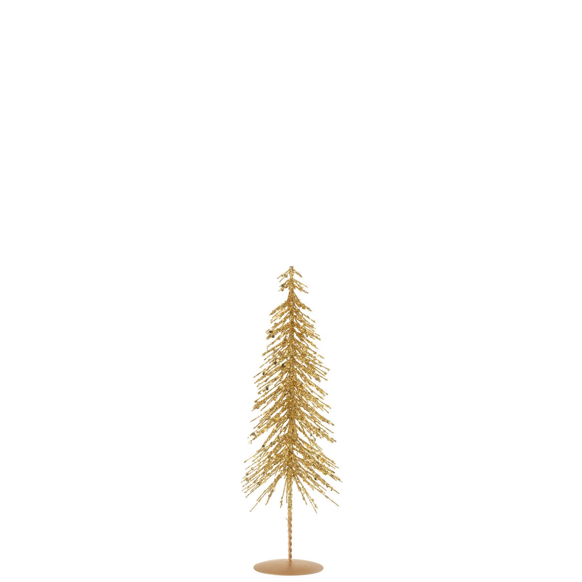 Sapin de Noël Paillettes J-Line en métal doré avec détails scintillants.