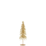 Sapin de Noël Paillettes J-Line en métal doré avec détails scintillants.
