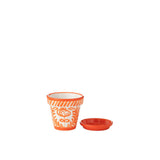 Pot de fleurs J-Line Grenade en céramique orange - vue de côté