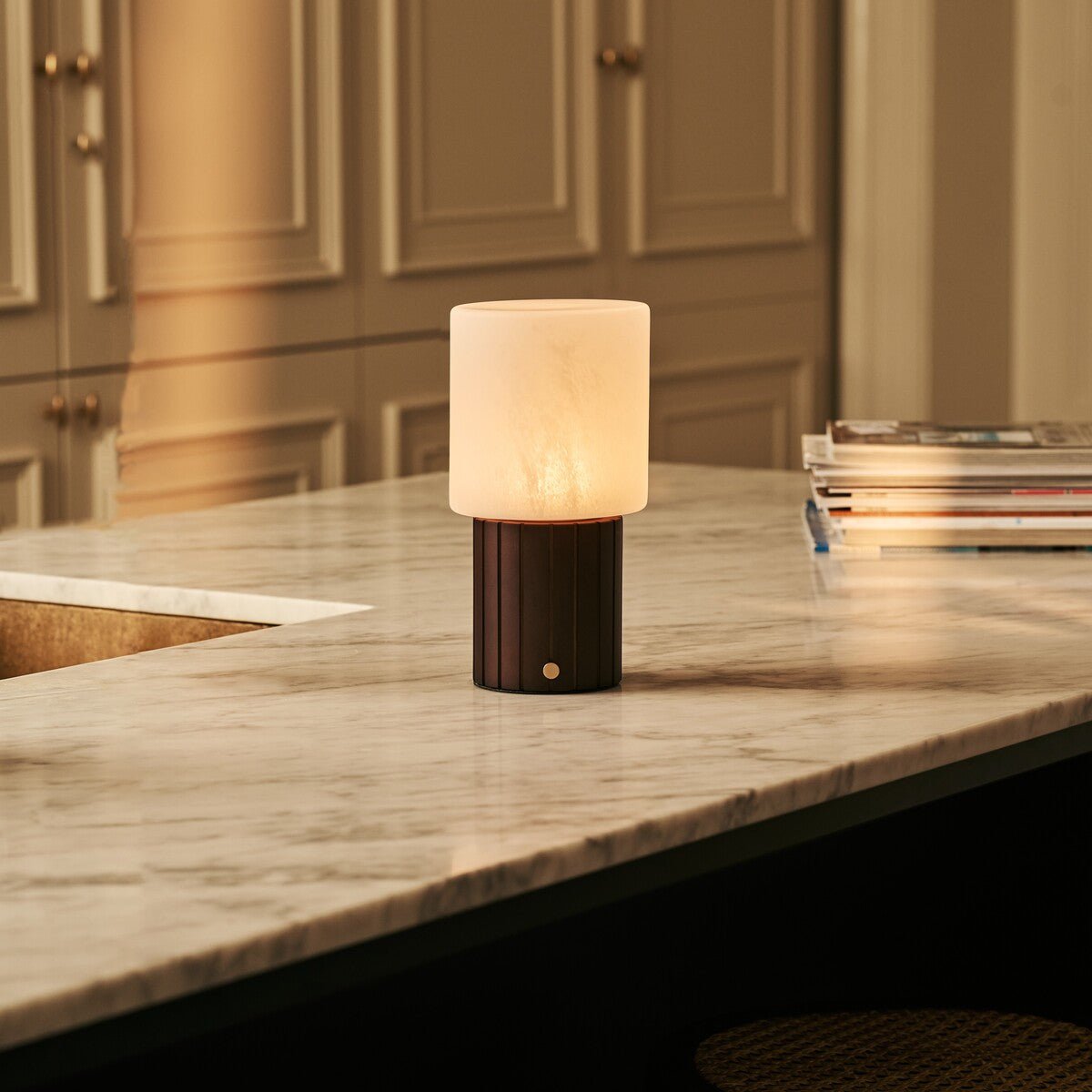 Lampe de table Ingmar marron foncé avec abat-jour interchangeable