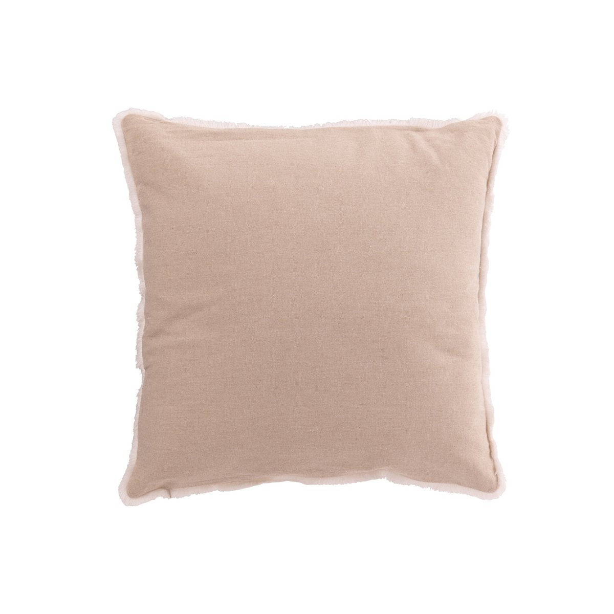 Coussin J-Line Sapins de Noël Pompons en coton beige et blanc