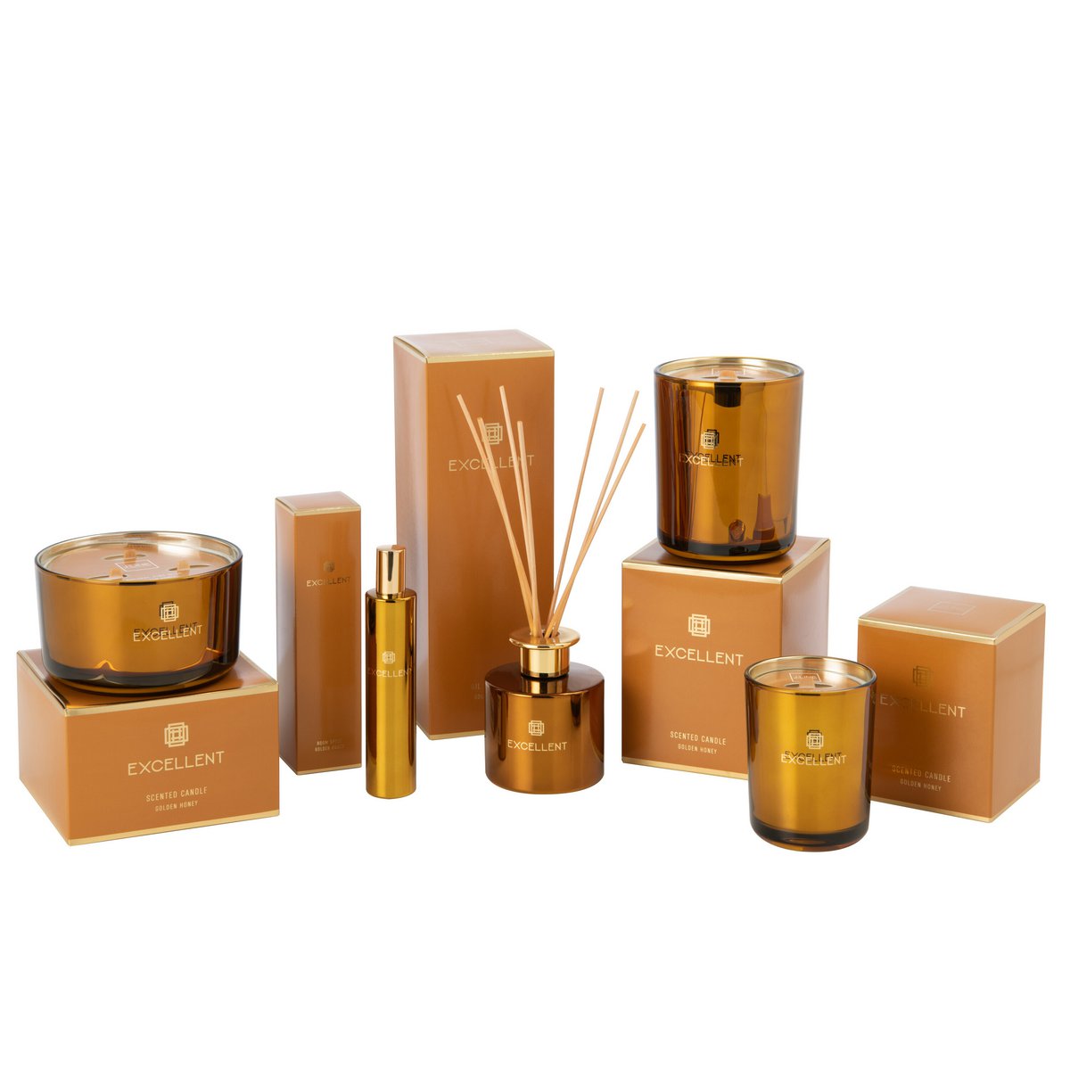 Détail du parfum d'ambiance J-Line en verre ocre