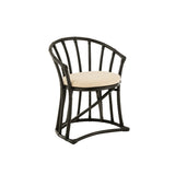 Chaise J-Line avec coussin en jute noir et blanc, vue de face