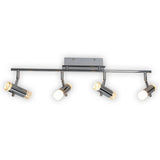 Plafond LED "Garda" de 66 cm de long, avec des LED intégrées, en métal et acrylique colorants chromés