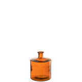 Vue détaillée du vase J-Line en verre orange, design raffiné