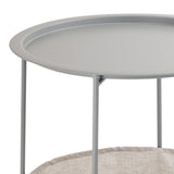 Tableau d'appoint Ø 47 H 51 Métal 2e choix Round avec compartiment de rangement Terrasse de table de table de jardin en alberta