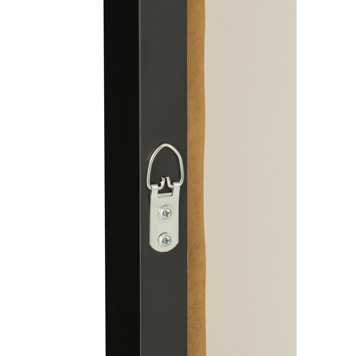 Détail du cadre en bois avec toile multicolore
