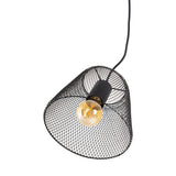 Pendant lampe "Korie", pendentif en métal en noir, avec socket E27, Ø20cm, pour le salon et le bureau.