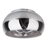 Plafond LED "Malou" Ø 45 cm, 23,5 cm de haut, en métal, verre fumé, LED intégrée, blanc chaud