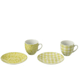 Boîte en céramique J-Line avec 6 tasses vertes, élégance moderne