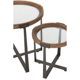 Détail des pieds noirs des tables basses Mine, style contemporain