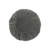 Coussin rond en velours volants gris foncé 60cm