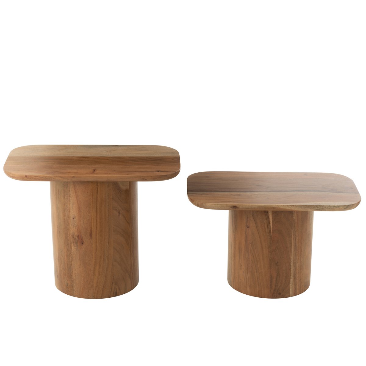 Table d'appoint J-Line Acacia vue de face, bois naturel