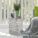 Table d'appoint Table décorative en métal Ø 40 x 46 cm rond Agadir Silver ou Gold aluminium Coral Design