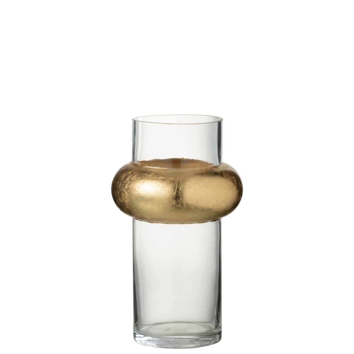 Vase J-Line Cylindre Ring High en verre transparent, vue de côté