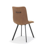 Chaise Cora en Bull Microleder Camel avec structure en métal noir