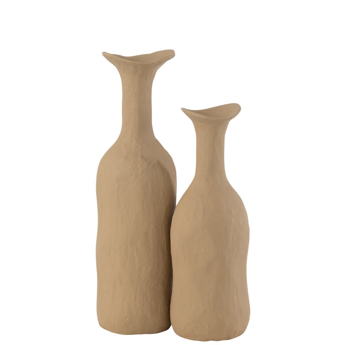 Vase Agra J-Line en aluminium beige, détail du design moderne