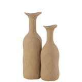 Vase Agra J-Line en aluminium beige, détail du design moderne