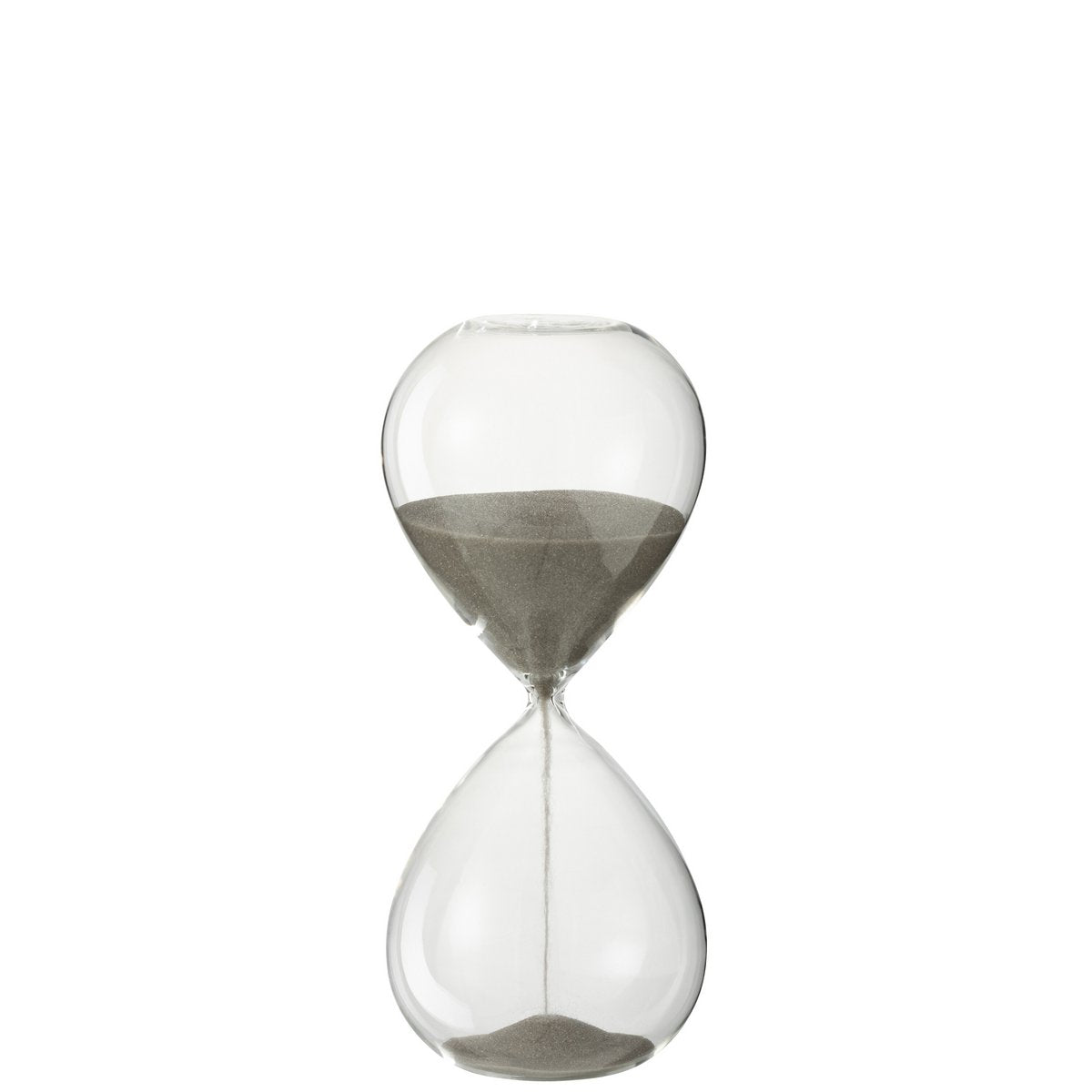 Sablier déco J-Line en verre gris, vue de face avec détails élégants