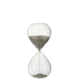 Sablier déco J-Line en verre gris, vue de face avec détails élégants