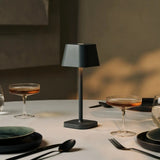 Lampe à poser rechargeable Ava en métal gris