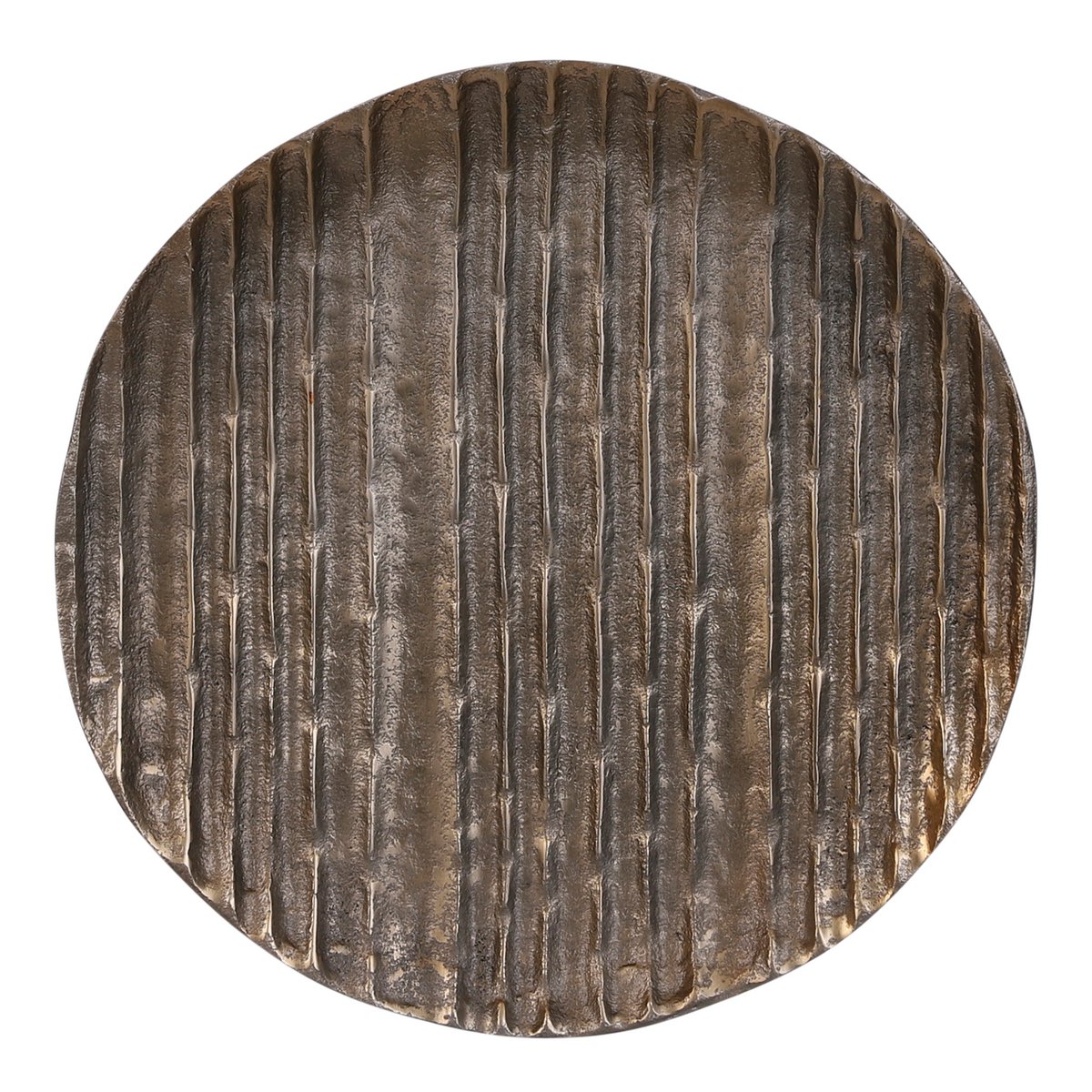 Assiette décorative Calabre Or - vue de face avec finition patinée