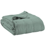 Jeté de lit Stonewashed Zeff en vert de gris, texture douce et élégante