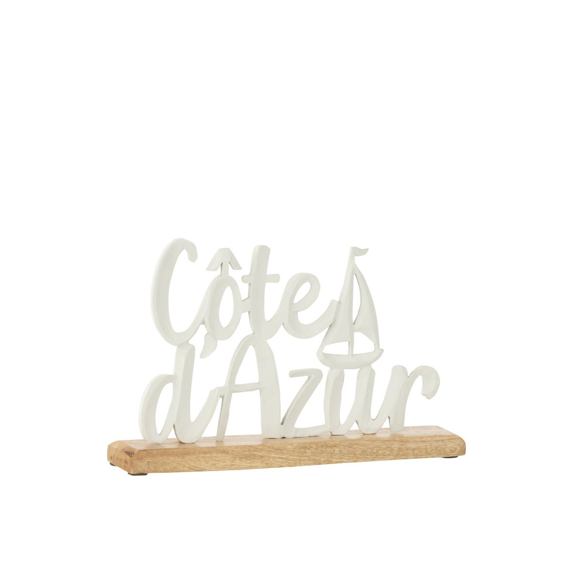 Décoration J-Line Cote d'Azur en aluminium blanc, design moderne et élégant
