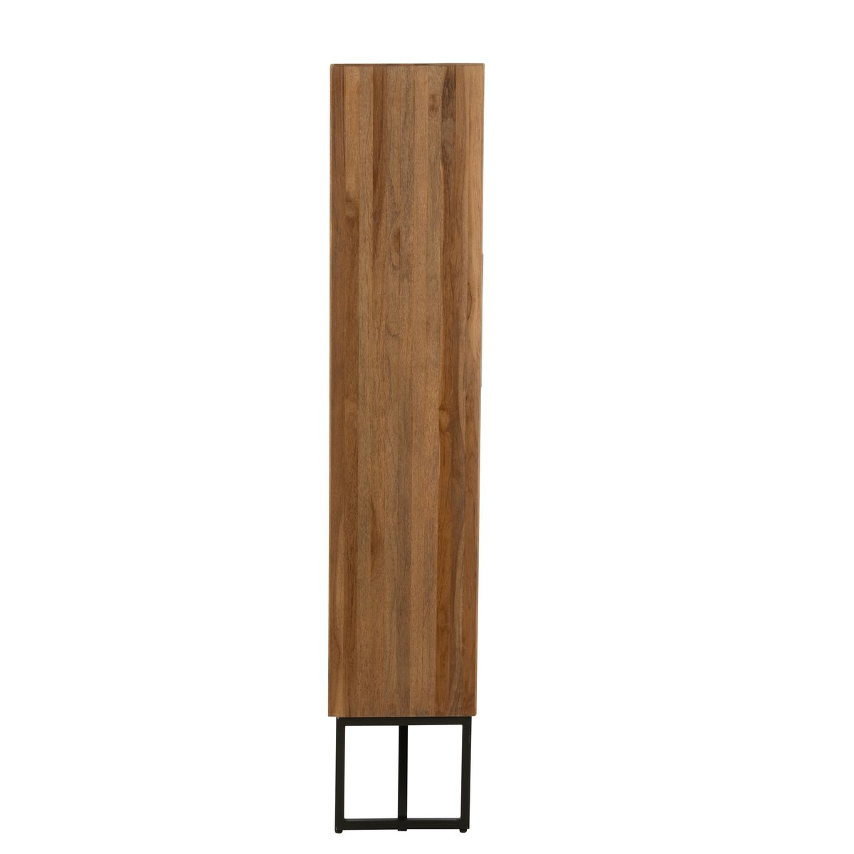 Détail des tiroirs de l'armoire J-Line en teck recyclé.