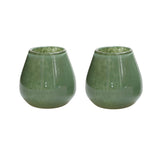 Lot de 2 photophores en verre vert