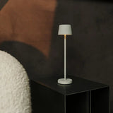 Lot de 4 lampes de table rechargeables avec station de recharge Vondel Mini gris