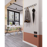 Gorillz Rounded Seven - Porte-manteau mural - 7 crochets pour porte-manteaux - Gris