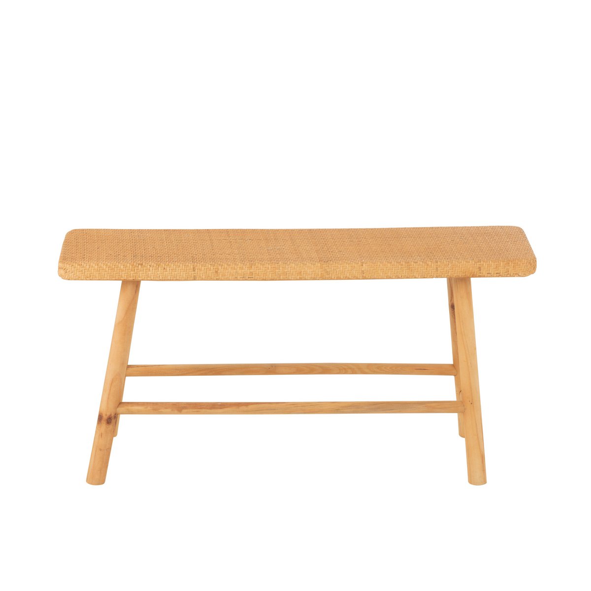 Canapé rectangulaire J-Line en rotin naturel, vue de face