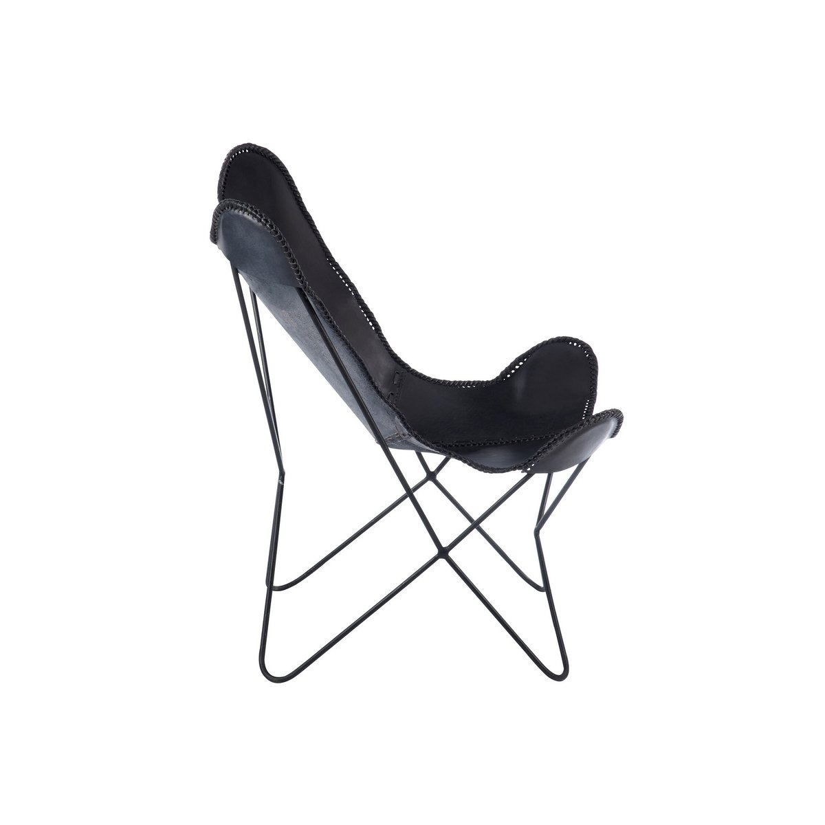 Détails du cuir noir du fauteuil J-Line