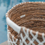 Panier de rangement PURA | Panier de plantes | Panier à linge (blanc) en fibre de banane (3 tailles)