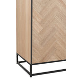 Buffet J-Line 4 portes Zigzag - bois/métal - naturel/noir